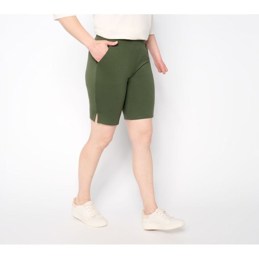 Denim & Co. Women's Plus Sz Pants 2X Make Your Selection: EasyWear Green A727114
